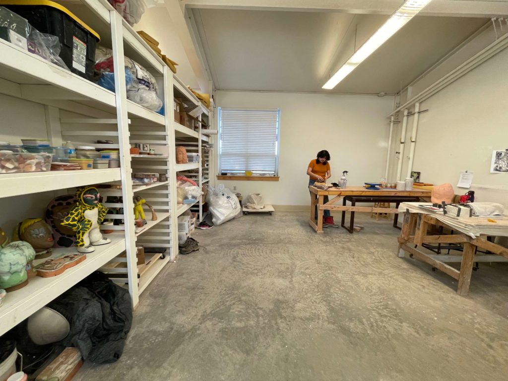 Kristy Moreno working in facilities open door studio